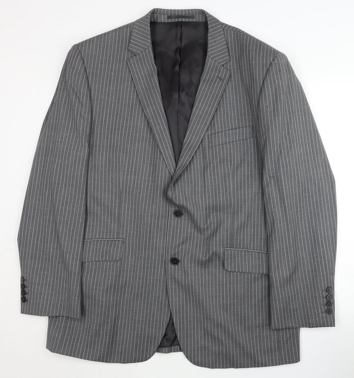 Ben Sherman Grey Striped Men's Blazer, Size 44, Regular