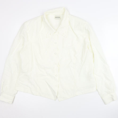Eastex Women’s White Long Sleeve Embroidered Blouse