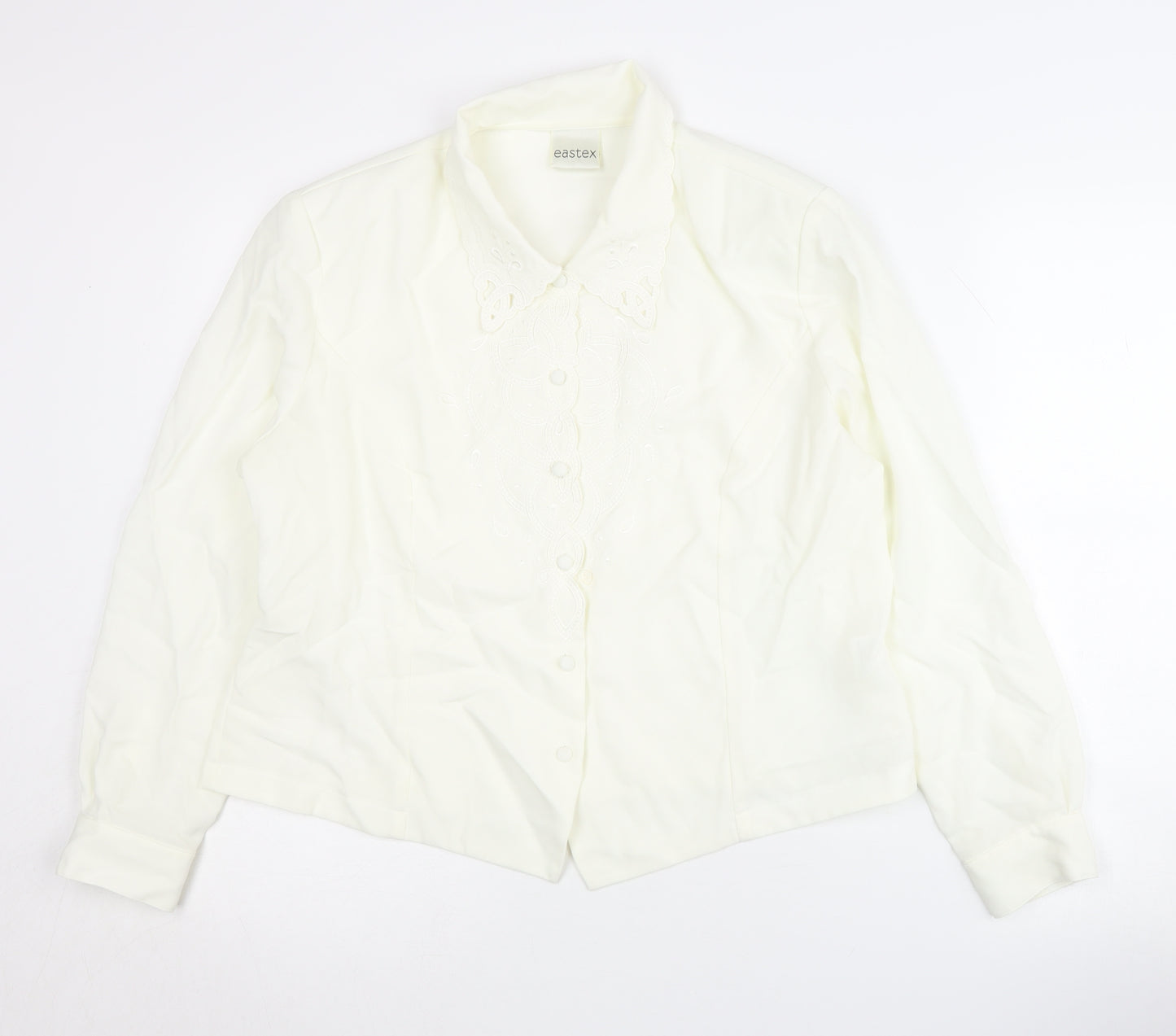 Eastex Women’s White Long Sleeve Embroidered Blouse