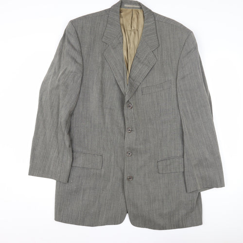 Van Gils Men's Grey Striped Blazer 44 Regular Fit
