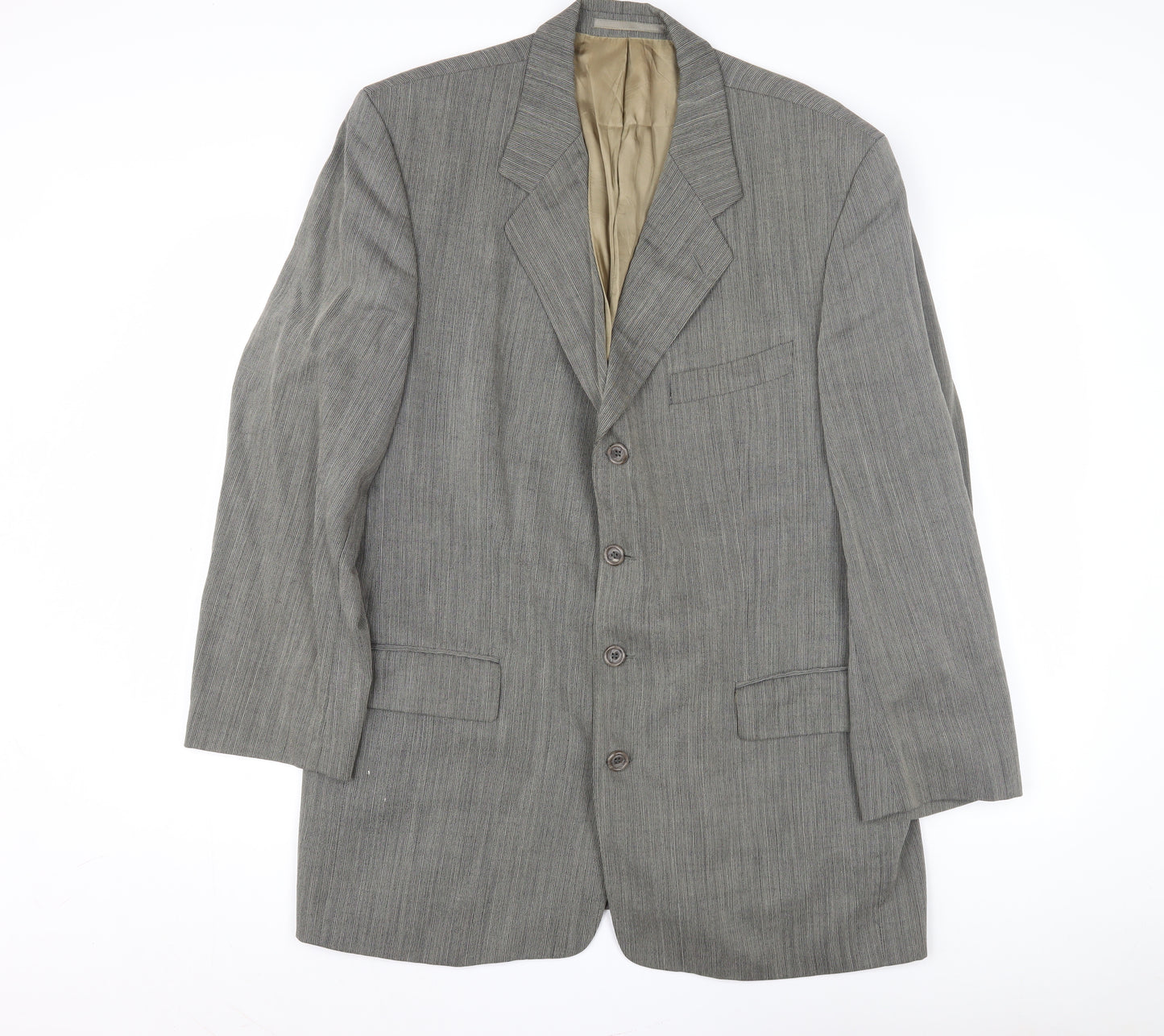 Van Gils Men's Grey Striped Blazer 44 Regular Fit