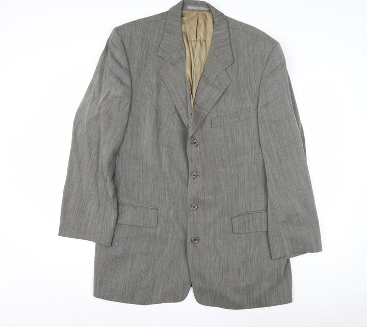 Van Gils Men's Grey Striped Blazer 44 Regular Fit