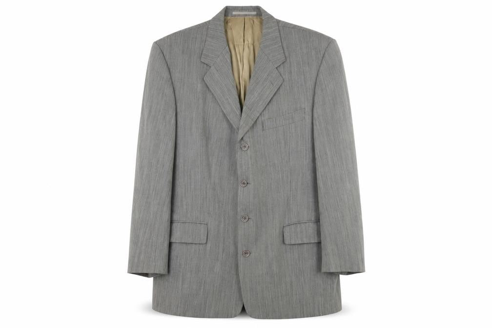 Front view of Van Gils Men's Grey Striped Blazer 44 Regular Fit