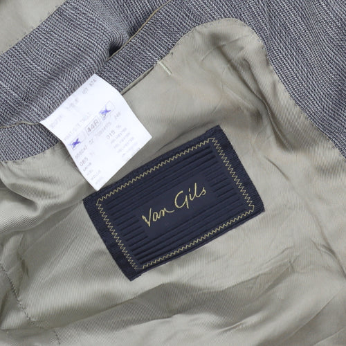 Van Gils Men's Grey Striped Blazer 44 Regular Fit