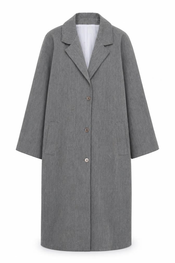 Burton Women's Grey Overcoat, Size 12, Elegant Business Wear