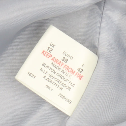 Burton Women's Grey Overcoat, Size 12, Elegant Business Wear