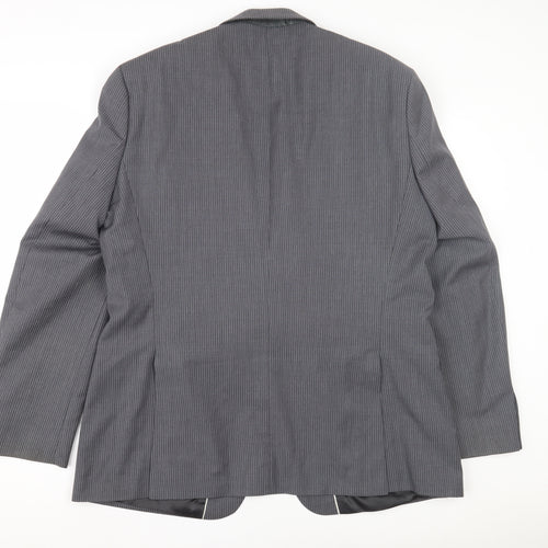 Jeff Banks Men's Grey Striped Blazer - 44 Regular Fit