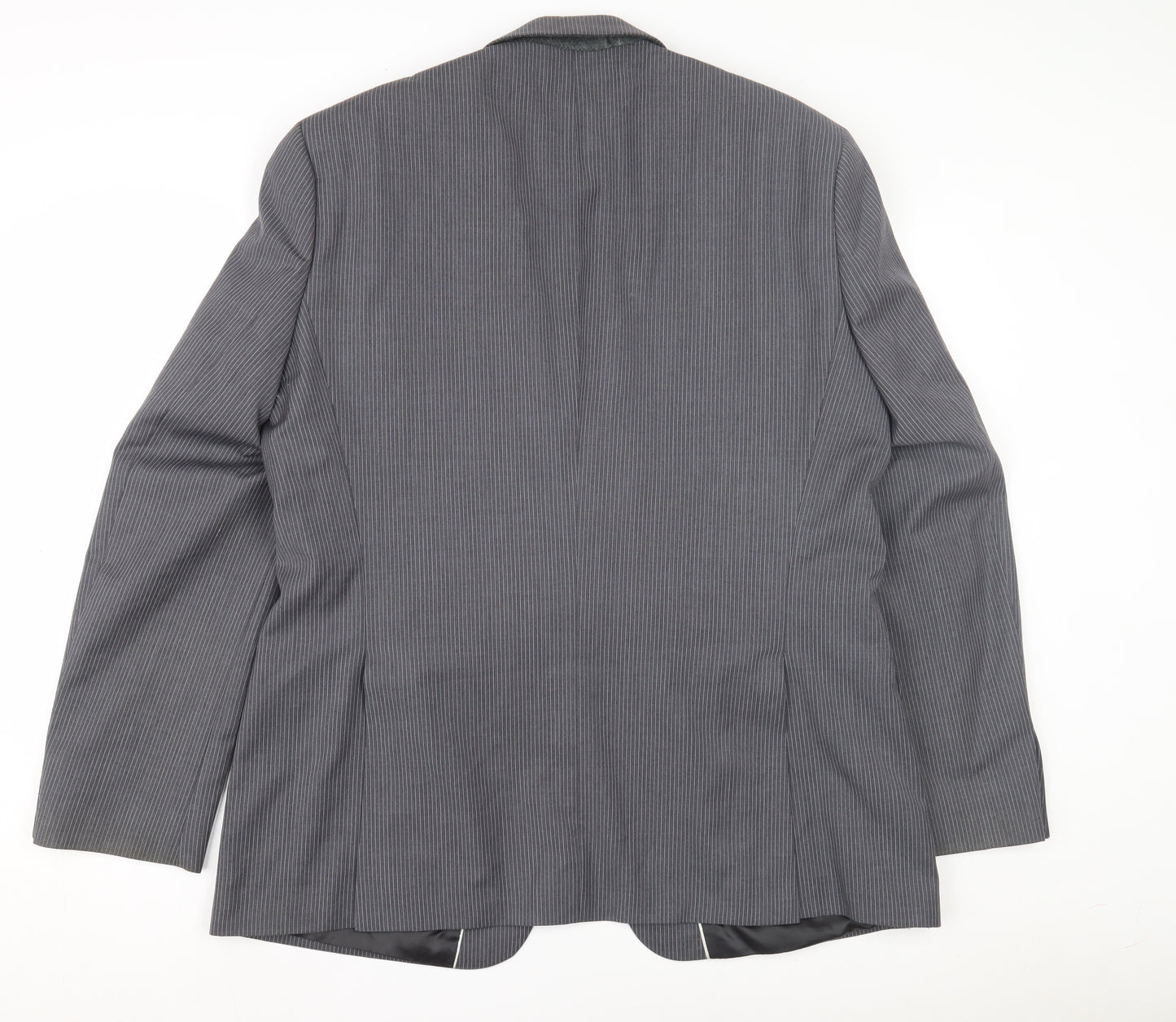 Jeff Banks Men's Grey Striped Blazer - 44 Regular Fit