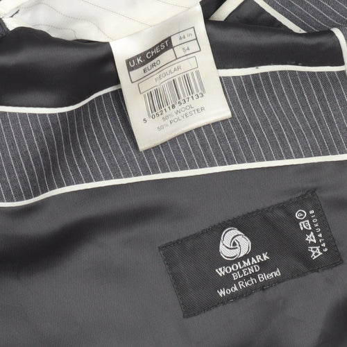 Jeff Banks Men's Grey Striped Blazer - 44 Regular Fit