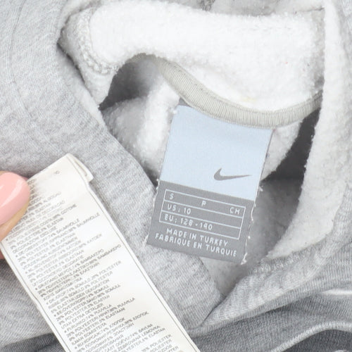 Nike Boys Grey Fleece Pullover Hoodie 9-10 Years