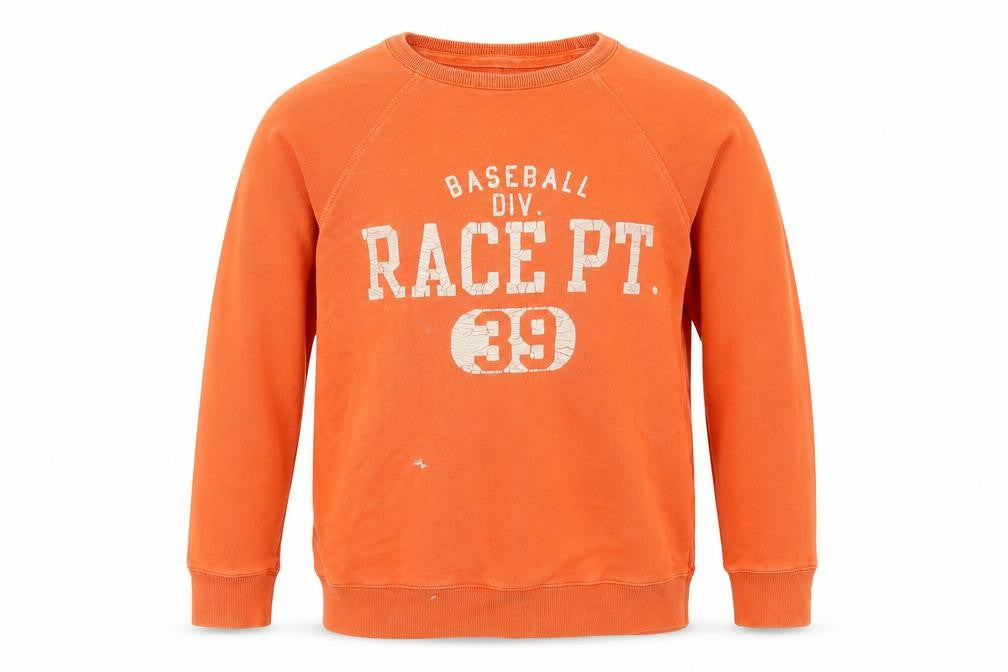 Front view of GapKids boys’ orange baseball logo sweatshirt 13-14 years