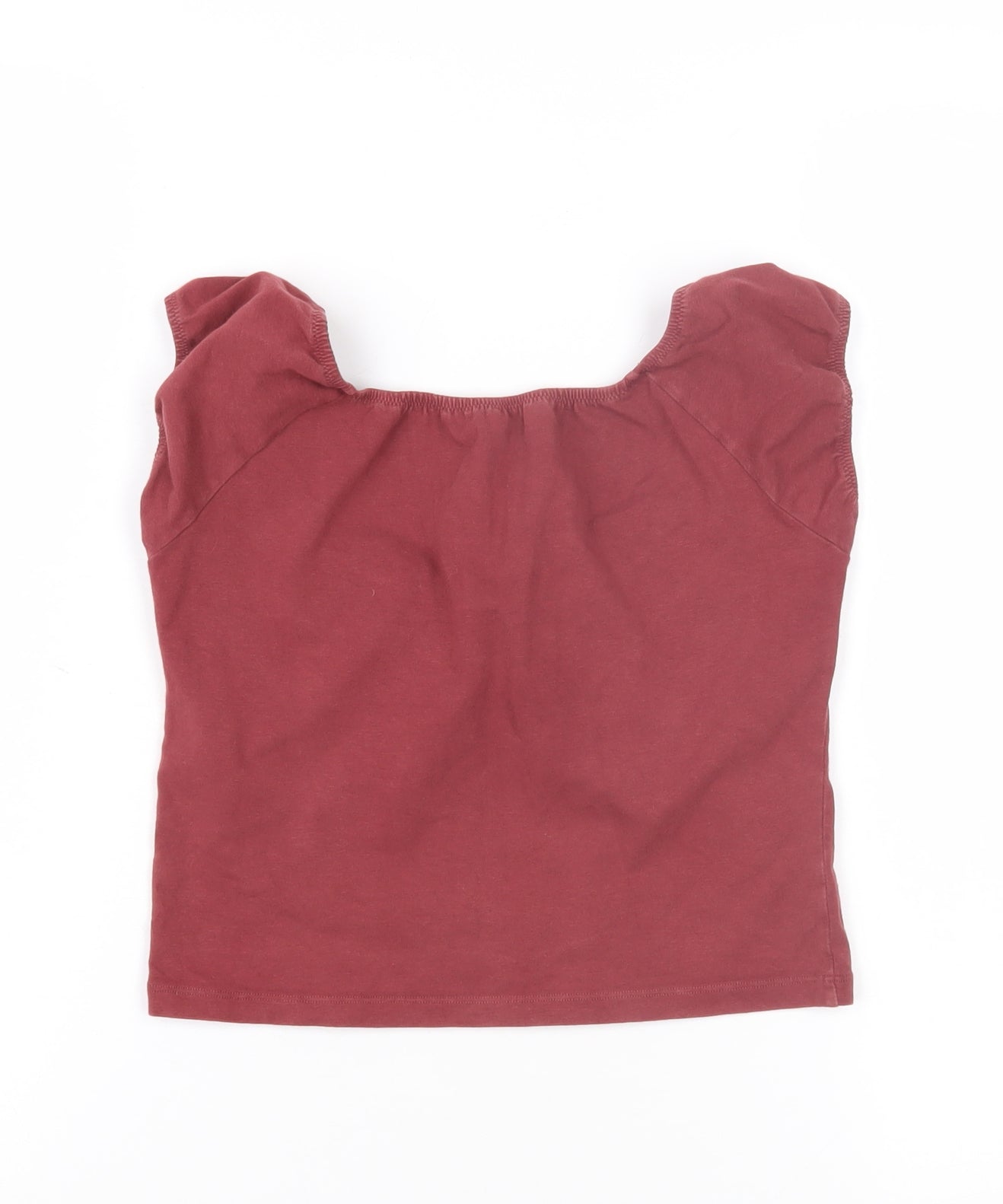 Brandy Melville Women's Red Cotton Scoop Neck Tank