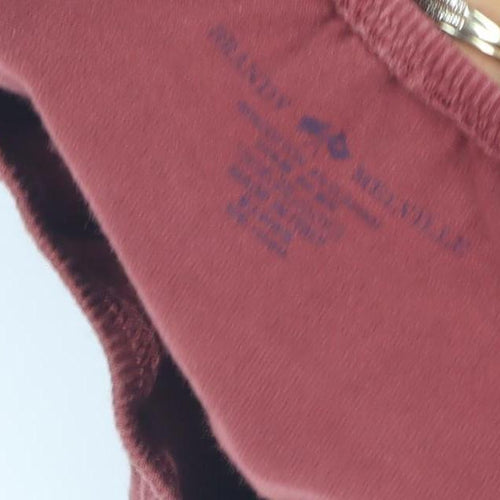 Brandy Melville Women's Red Cotton Scoop Neck Tank