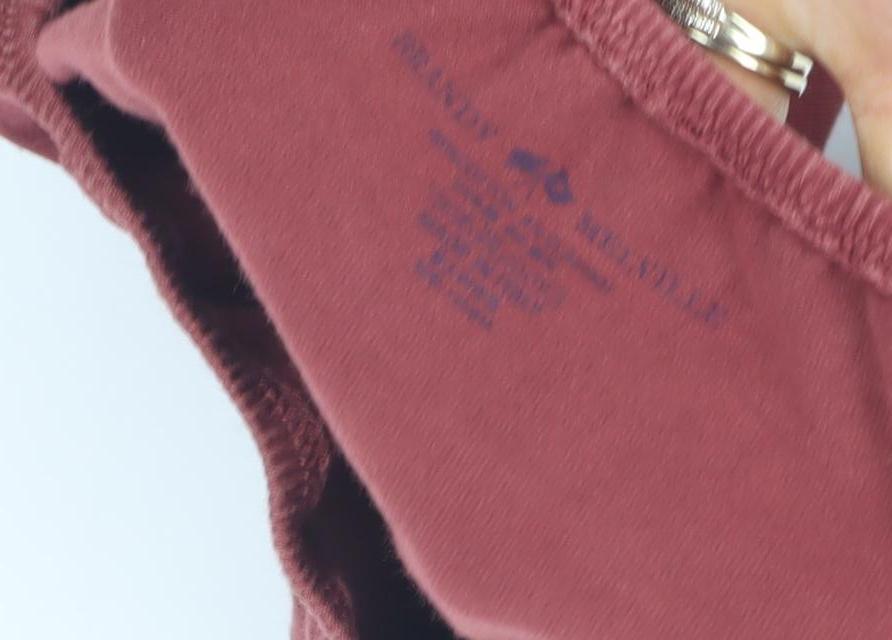 Brandy Melville Women's Red Cotton Scoop Neck Tank