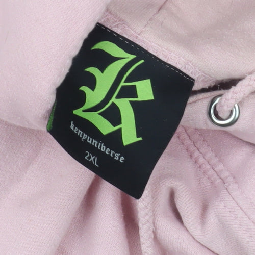 Kenpuniverse Unisex Pink Anime Hoodie 2XL
