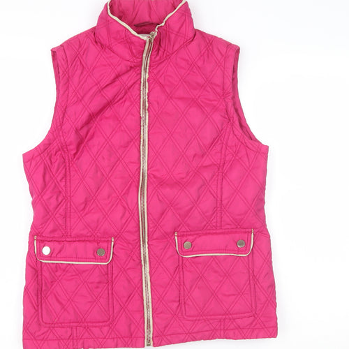 Classic Women's Pink Quilted Waistcoat Size 10 Casual