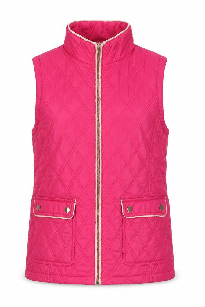 Classic Women's Pink Quilted Waistcoat Size 10 Casual