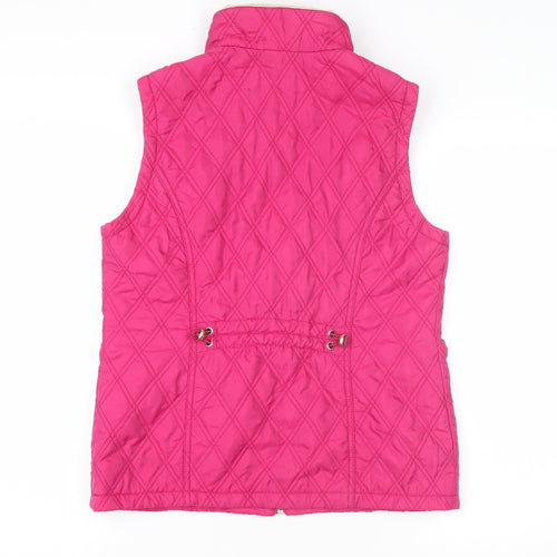 Classic Women's Pink Quilted Waistcoat Size 10 Casual