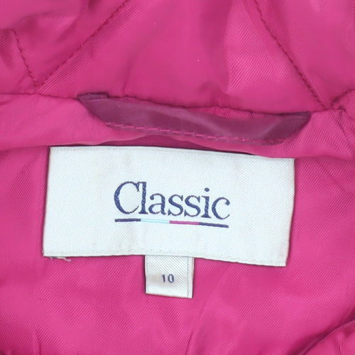 Classic Women's Pink Quilted Waistcoat Size 10 Casual