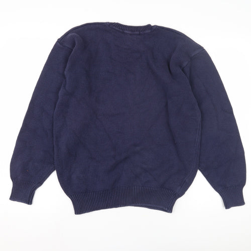 Marks and Spencer Men’s Blue Cotton Pullover Jumper