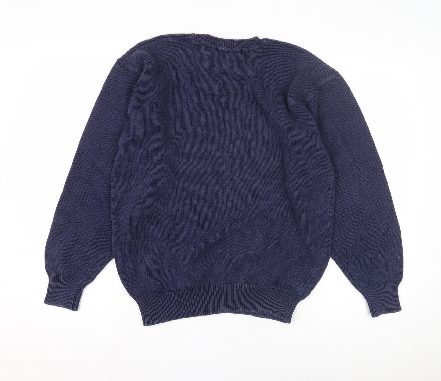 Marks and Spencer Men’s Blue Cotton Pullover Jumper