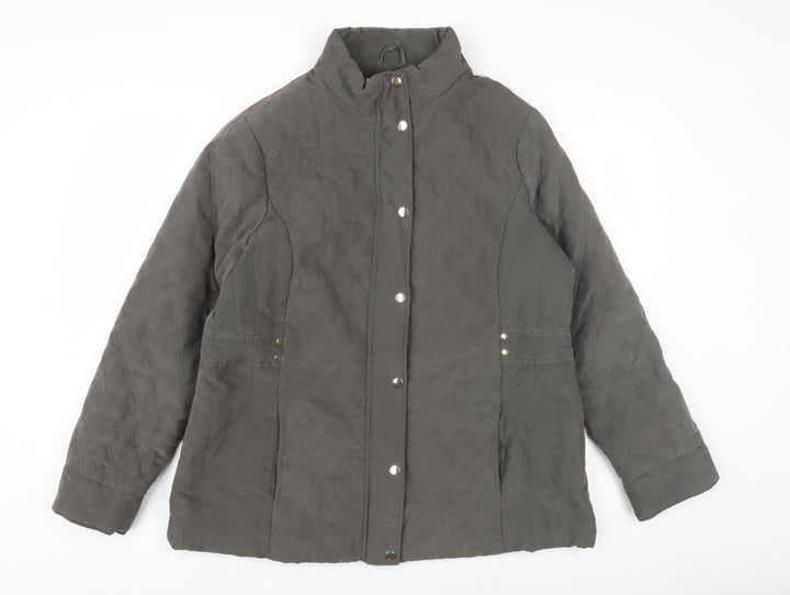 EWM Women's Grey Quilted Jacket Size 14