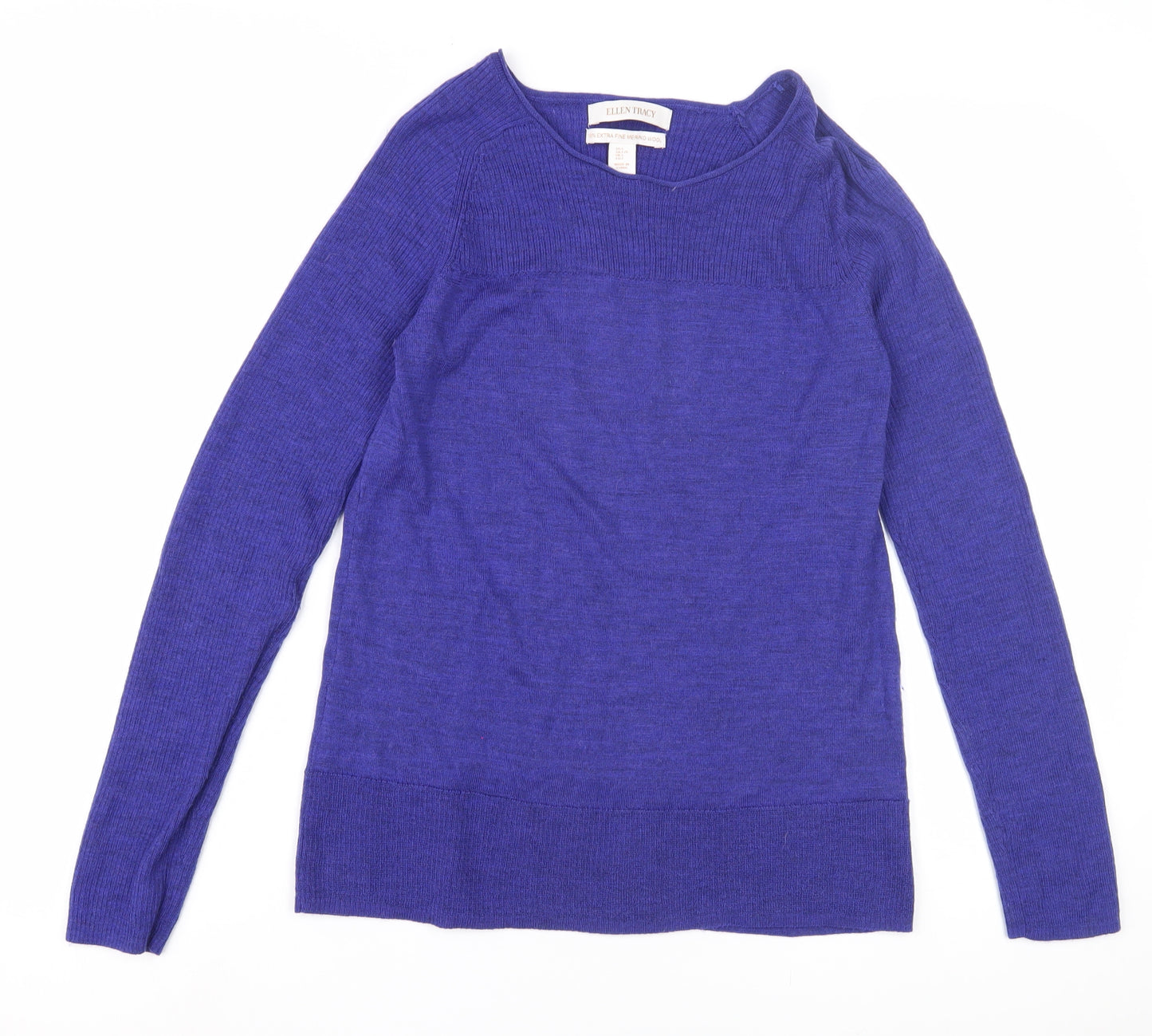 Ellen Tracy Women's Blue Pullover Jumper L