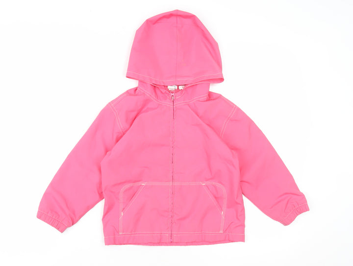 Gap Girls Pink Rain Coat Jacket Size 5 Years Hooded Zip