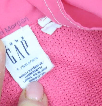 Gap Girls Pink Rain Coat Jacket Size 5 Years Hooded Zip
