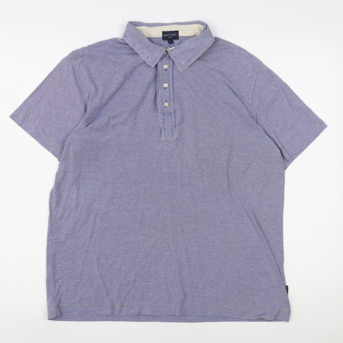Paul Smith Men's Blue Striped Polo Shirt Size L