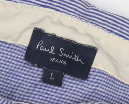 Paul Smith Men's Blue Striped Polo Shirt Size L