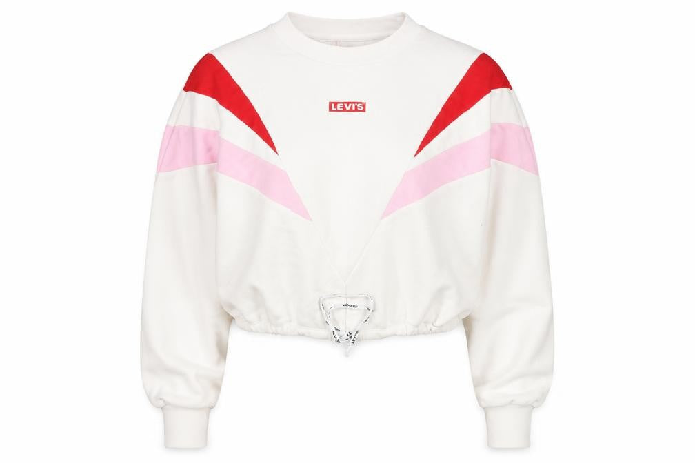 Front view of Levi's Women's White Pullover Sweatshirt XS