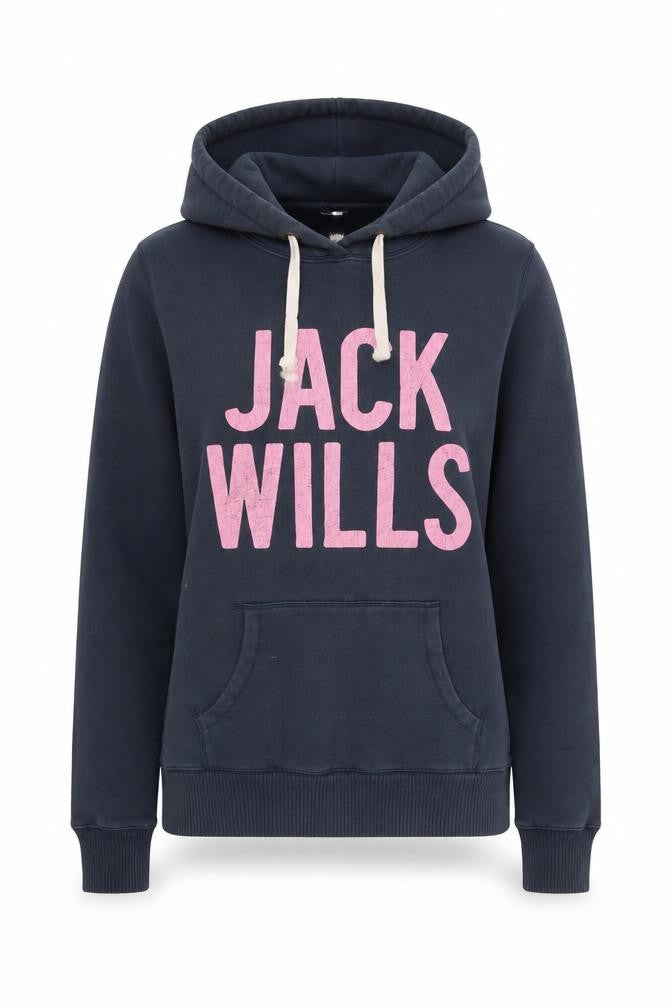 Front view of Jack Wills Women's Blue Pullover Hoodie, size 12
