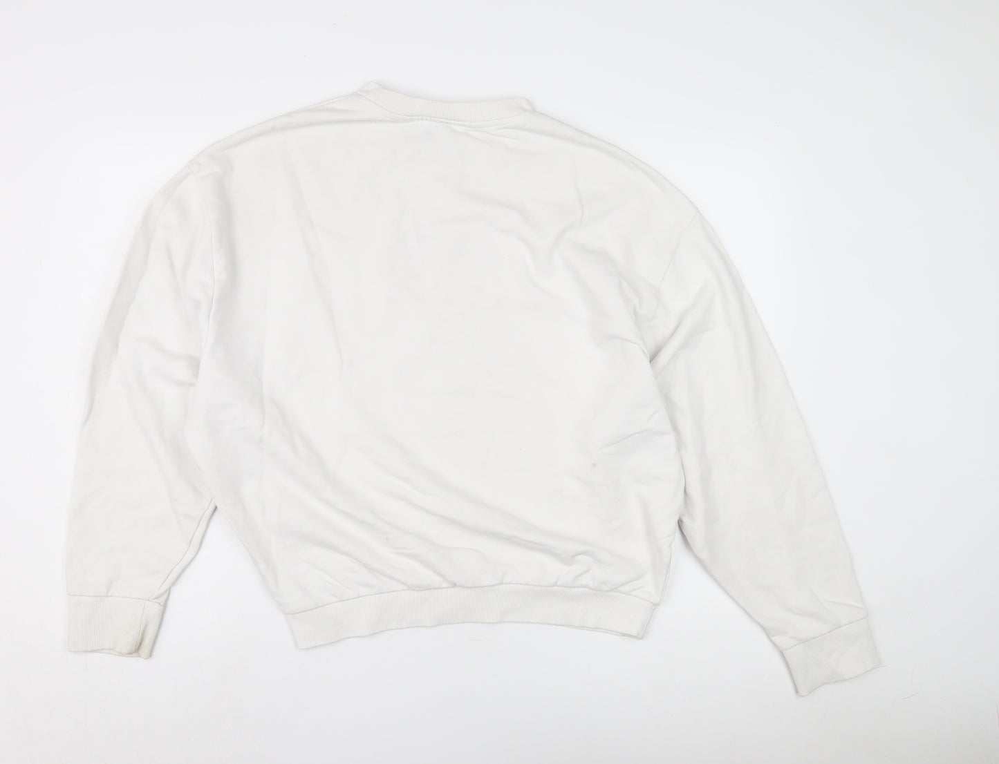 Collusion Men’s White Graphic Print Sweatshirt M