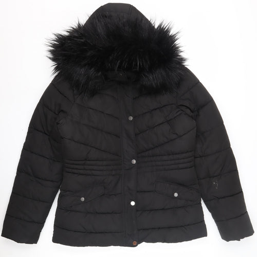 New Look Women's Black Puffer Jacket Size 12