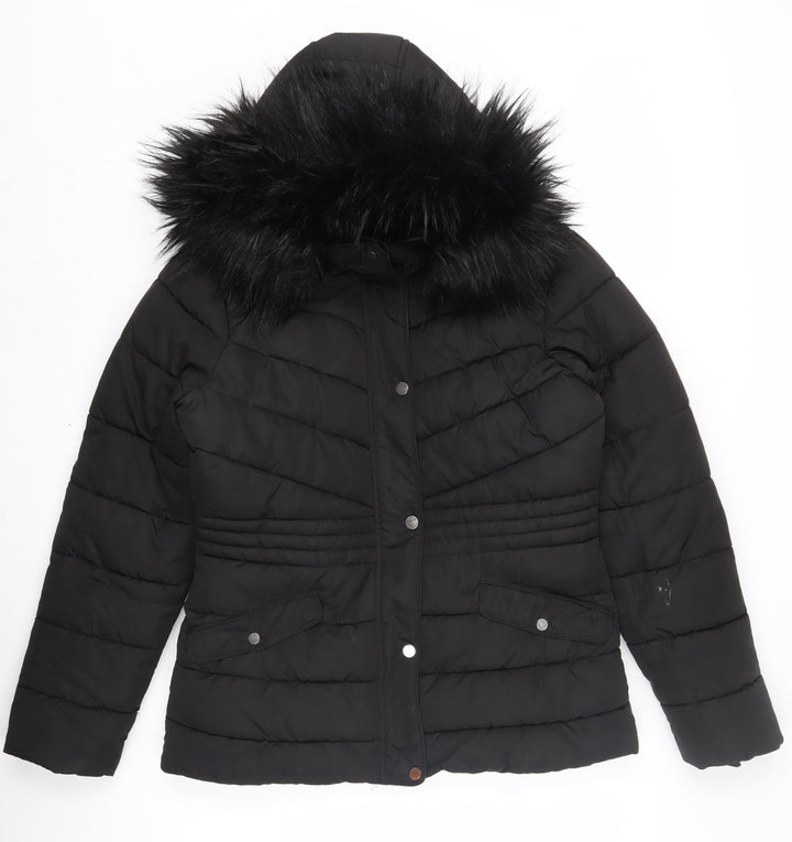 New Look Women's Black Puffer Jacket Size 12