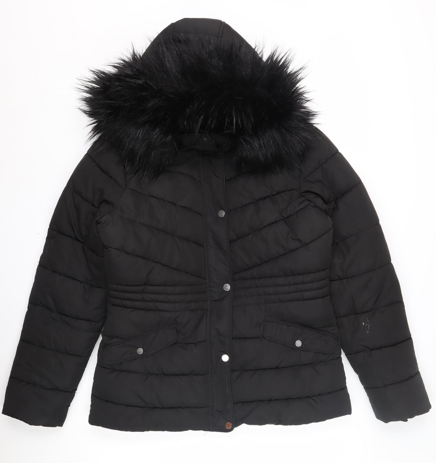 New Look Women's Black Puffer Jacket Size 12