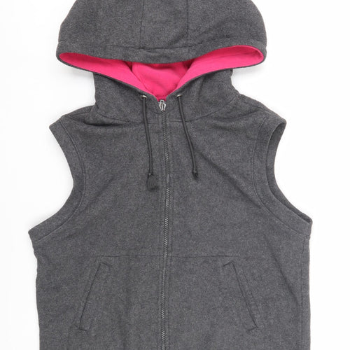 GAP Women's Grey Sleeveless Hooded Waistcoat Size M