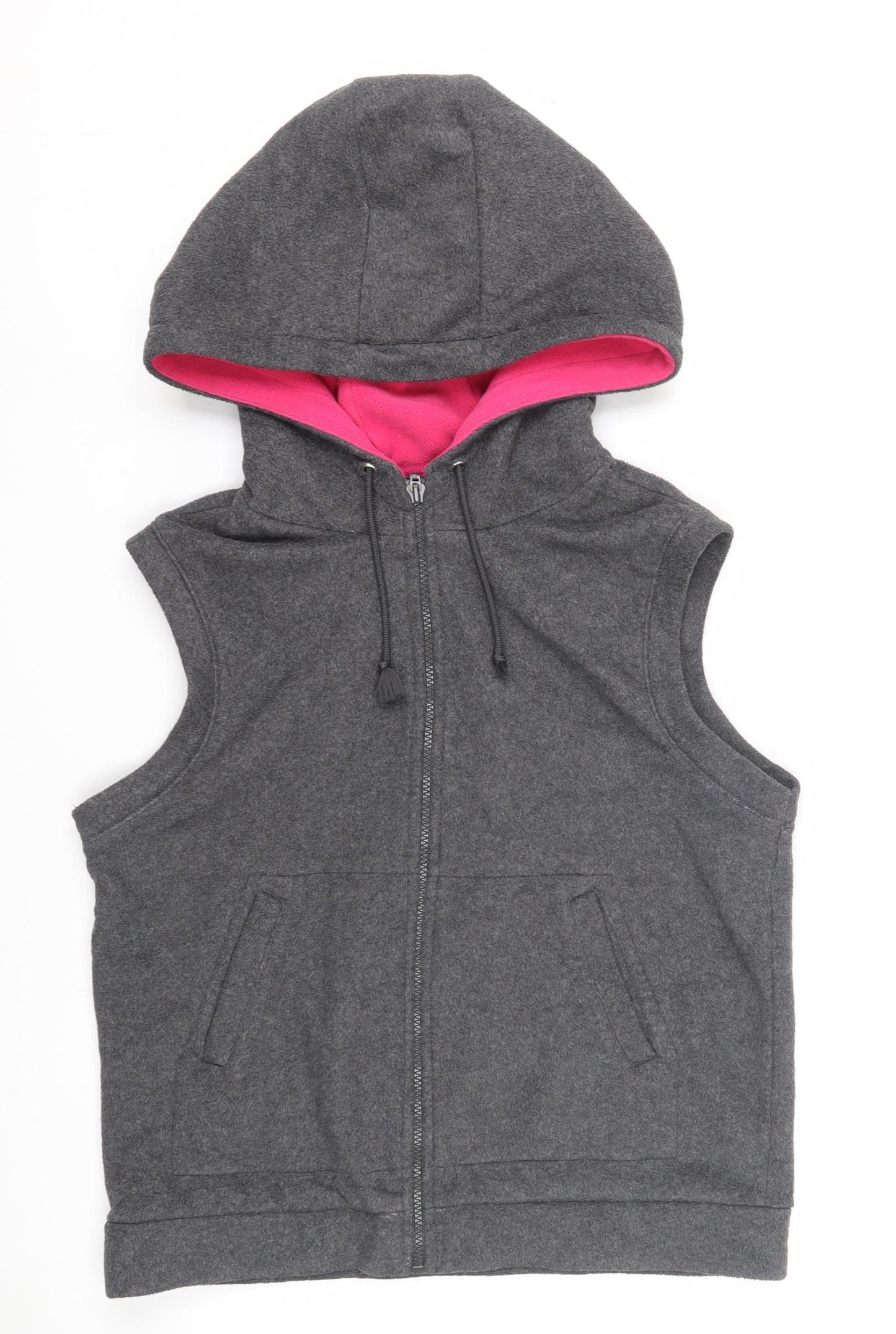 GAP Women's Grey Sleeveless Hooded Waistcoat Size M
