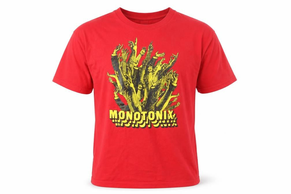 Front view of B&C Collection Red Monotonix Graphic Men's T-Shirt M