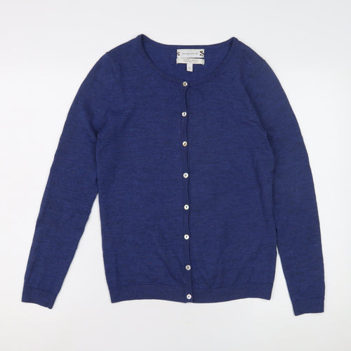 Deane & White Women's Blue Merino Wool Cardigan, M