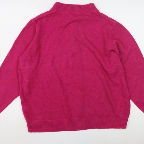 Damart Women's Pink Henley Jumper L