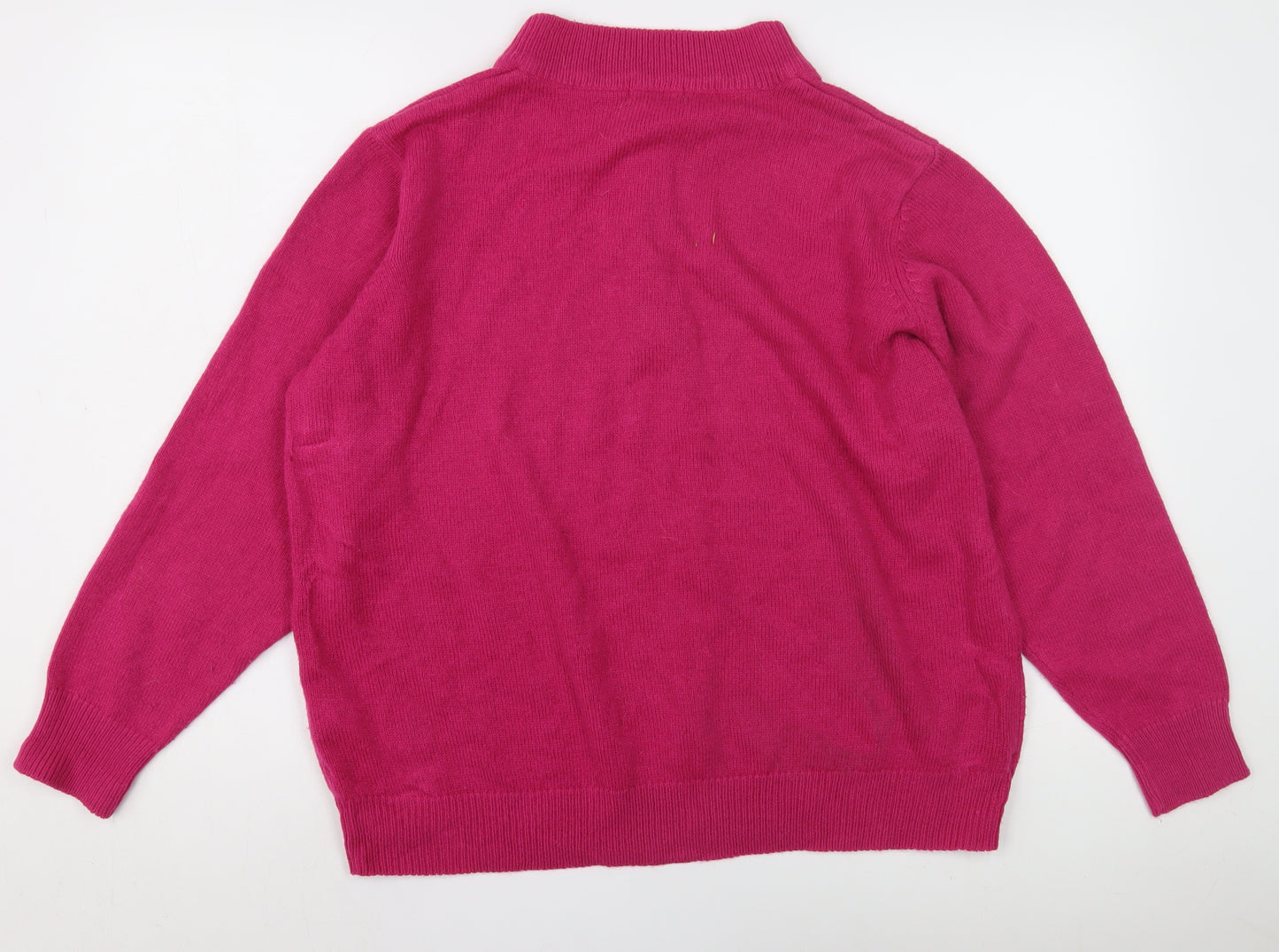 Damart Women's Pink Henley Jumper L