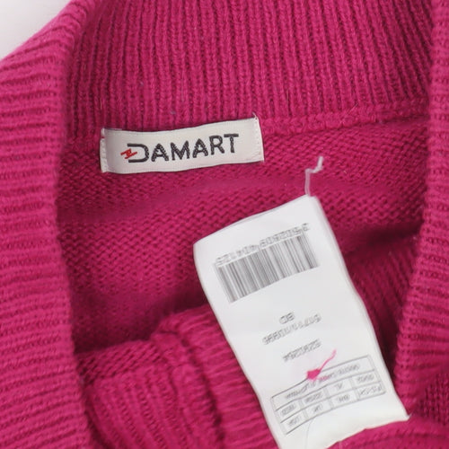Damart Women's Pink Henley Jumper L