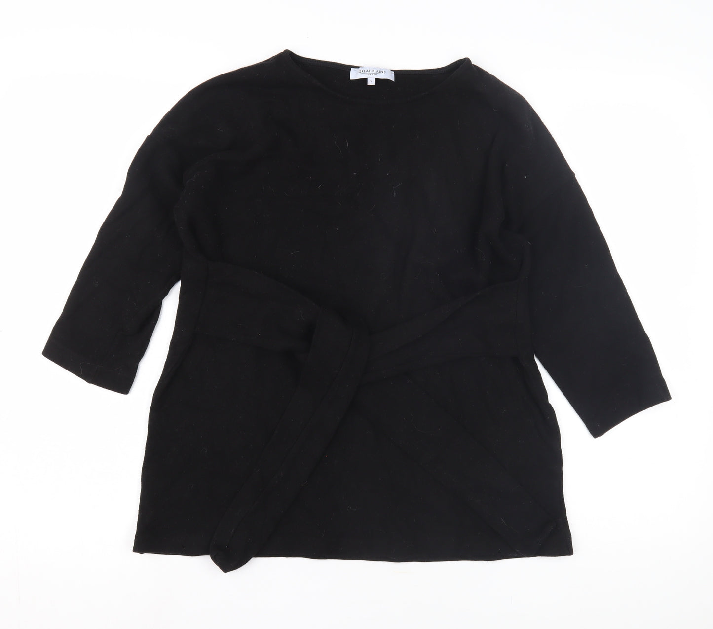 Great Plains Women Black Boat Neck Jumper S