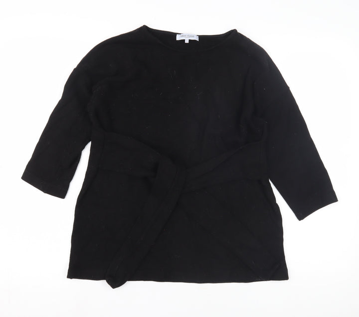 Great Plains Women Black Boat Neck Jumper S