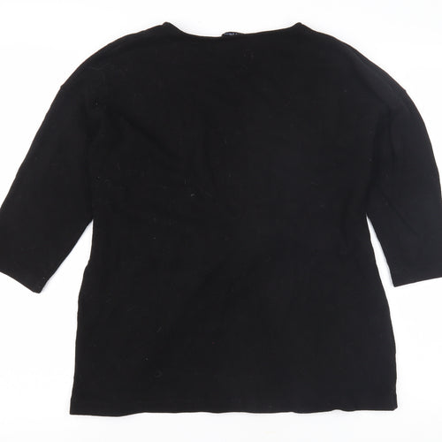 Great Plains Women Black Boat Neck Jumper S