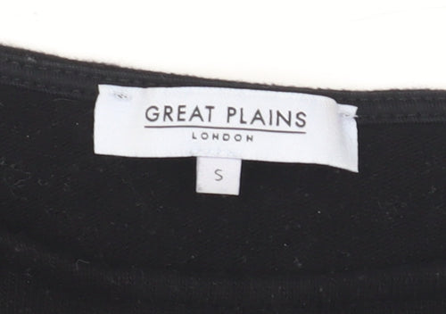 Great Plains Women Black Boat Neck Jumper S