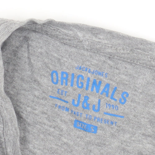 Jack & Jones Men's Grey Graphic T-Shirt Size S