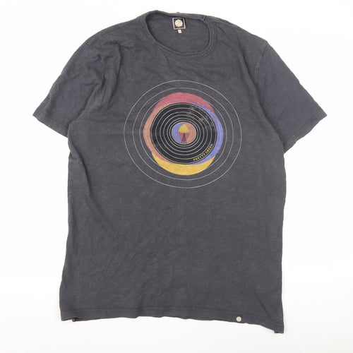 Pretty Green Men's Black Graphic Tee Size L - Stylish Cotton